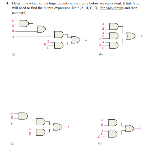 Solved 4. Determine which of the logic circuits in the | Chegg.com