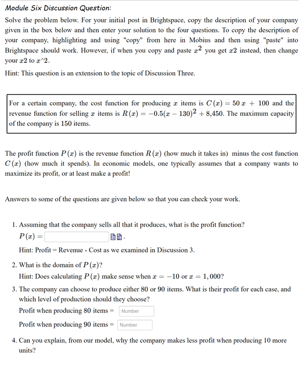 Solved Module Six Discussion Question: Solve the problem | Chegg.com