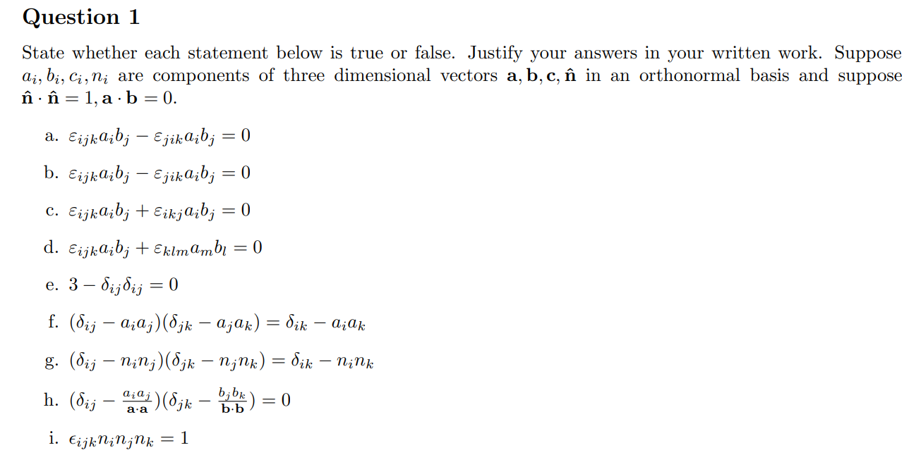 Solved Question 1 State Whether Each Statement Below Is T Chegg Com