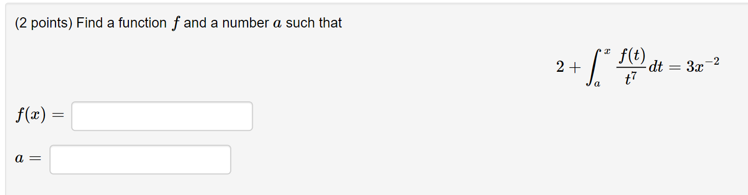 Solved (2 points) Find a function f and a number a such that | Chegg.com