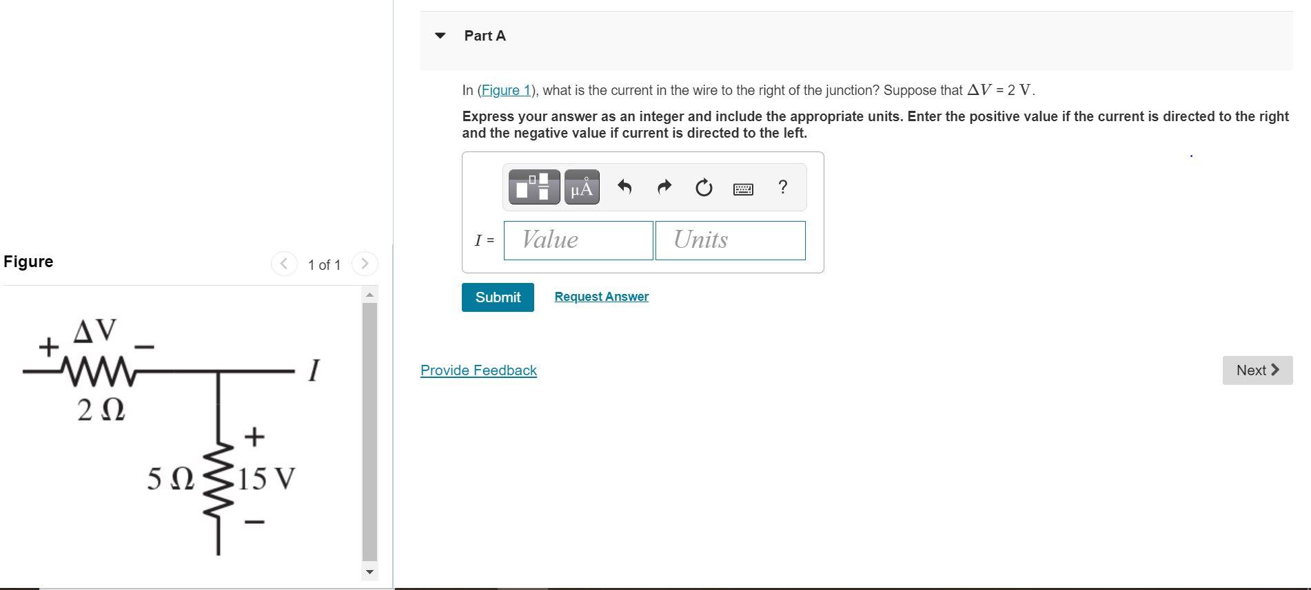 Solved Part A In (Figure 1), what is the current in the wire | Chegg.com