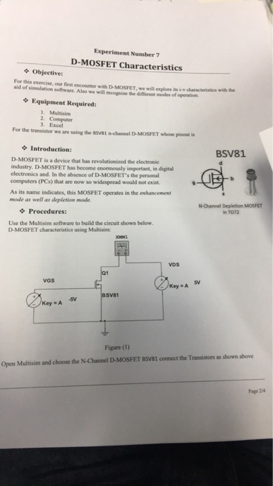 mosfet characteristics experiment theory