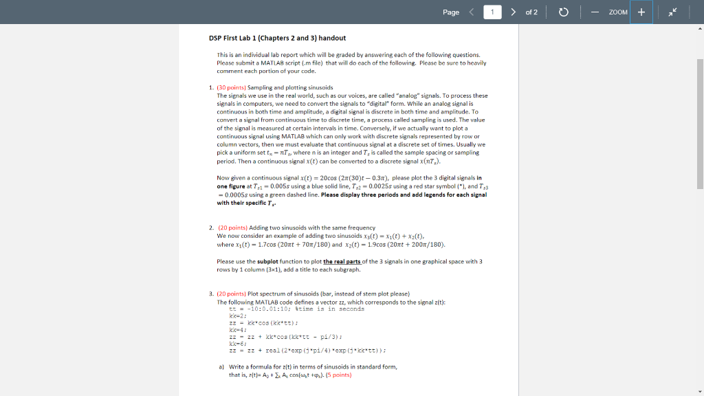 DSP First Lab 1 (Chapters 2 and 3) handoutThis is an