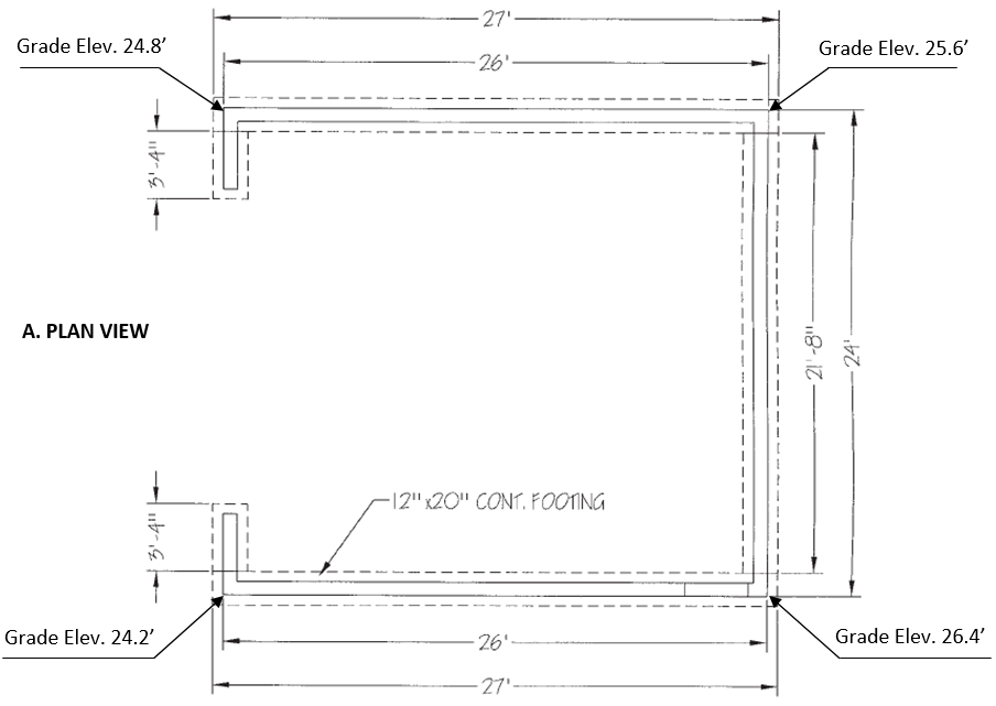 Solved This is a residential garage structure of size 27’ | Chegg.com