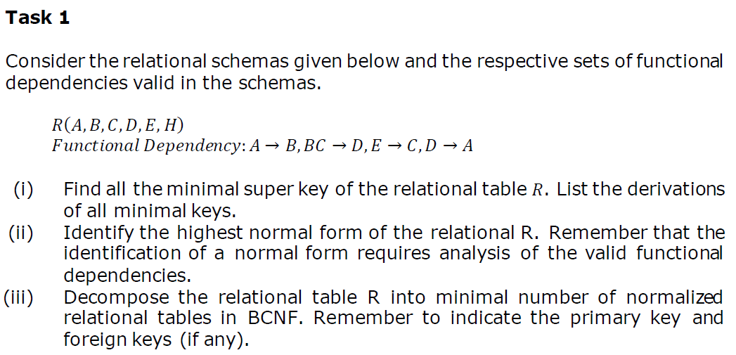 Solved Task 1 Consider The Relational Schemas Given Below | Chegg.com