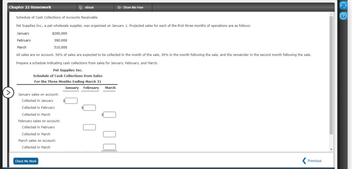 Solved Chapter 22 Homework eBook Show Me How Schedule of | Chegg.com