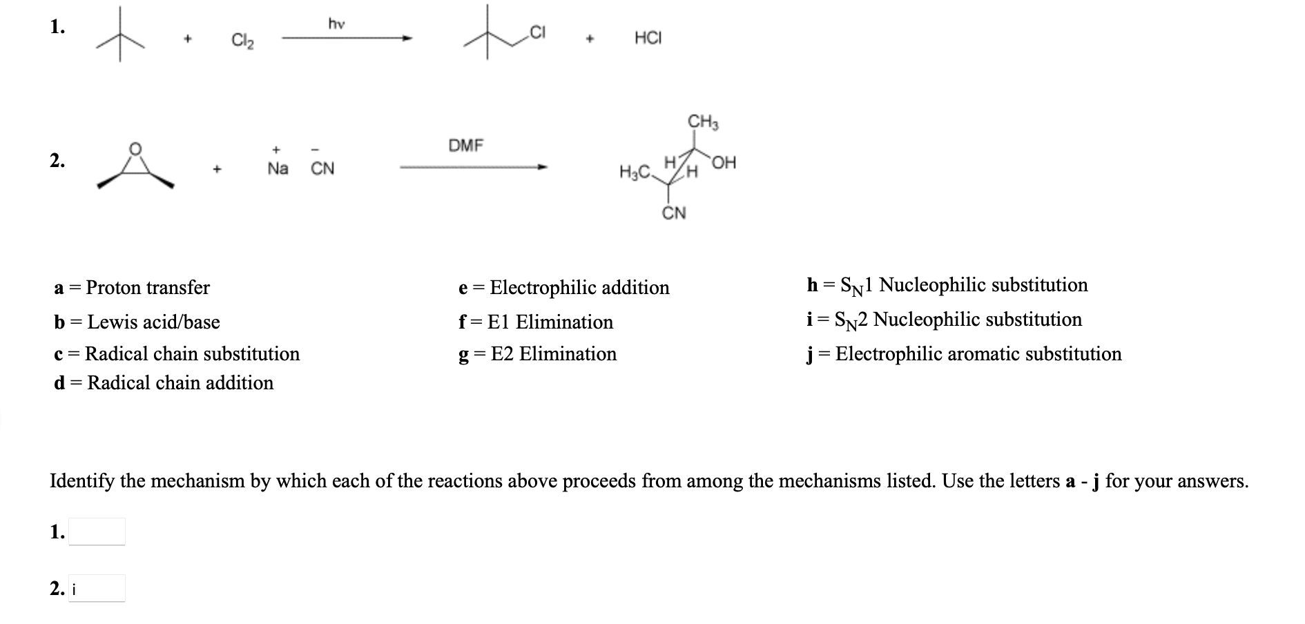 A Proton Transfer E Electrophilic Addition H Chegg Com