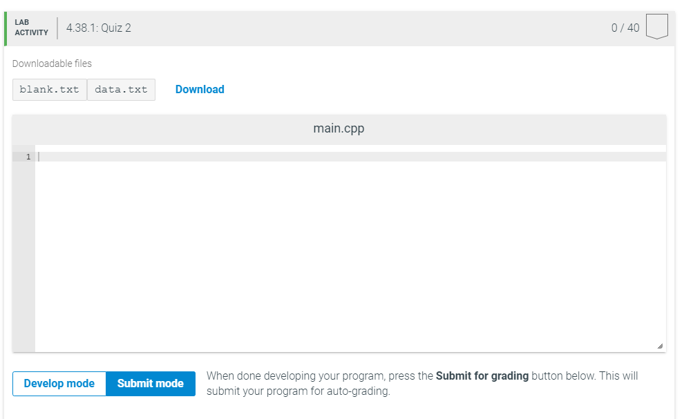 Solved Write a C++ program to prompt user for a file name | Chegg.com