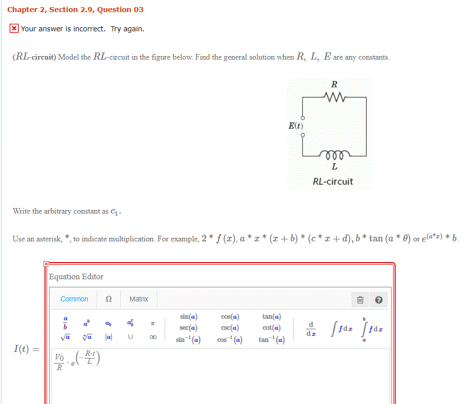 Solved Chapter 2, Section 2.9, Question 03 Xl Your Answer Is | Chegg.com