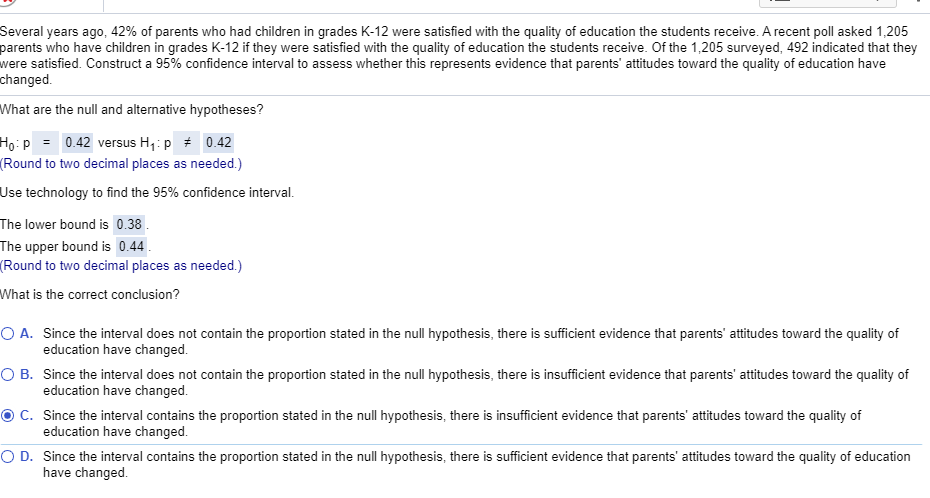 Solved Several years ago, 42% of parents who had children in | Chegg.com