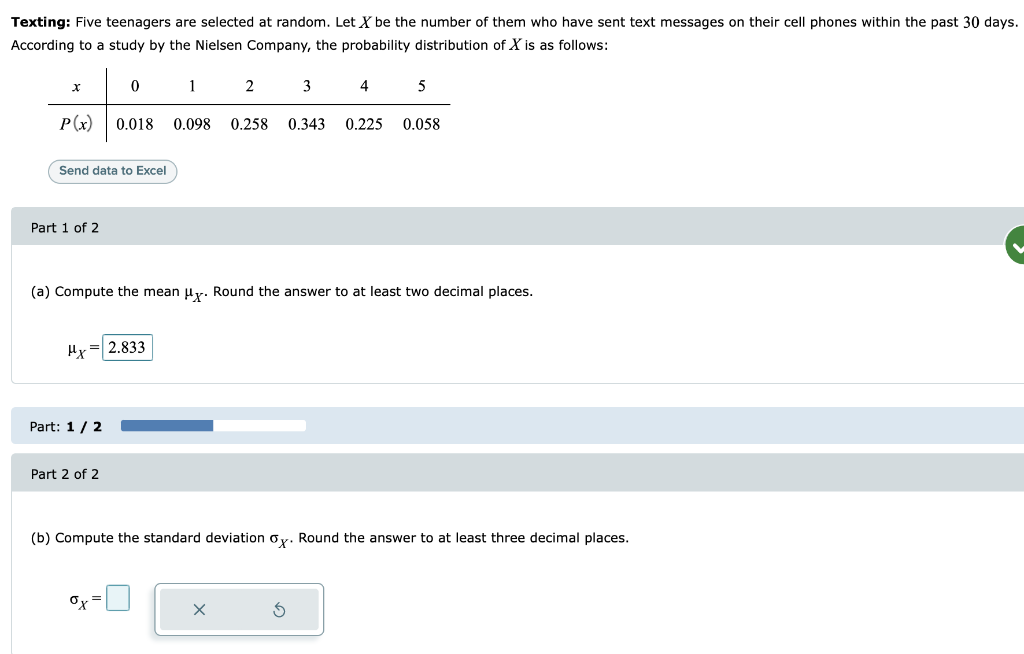 Solved Texting: Five teenagers are selected at random. Let X | Chegg.com