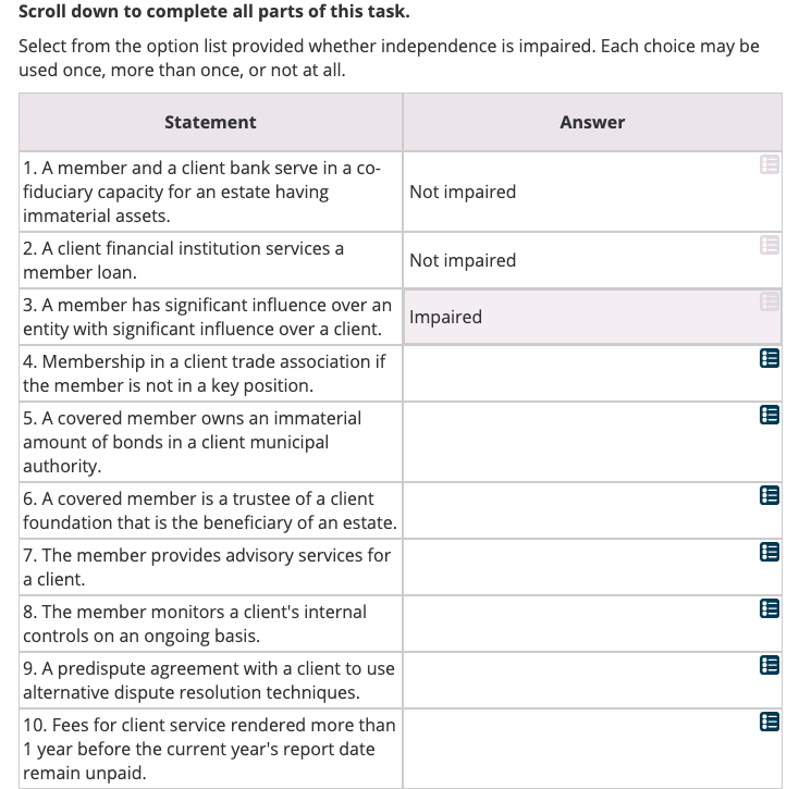 Solved Scroll down to complete all parts of this task. | Chegg.com
