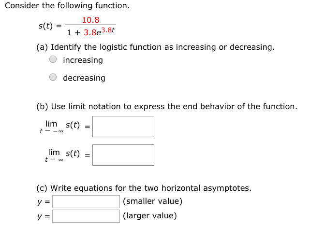 Solved Consider the following function. 125 1 + 5e-0.4x (a) | Chegg.com
