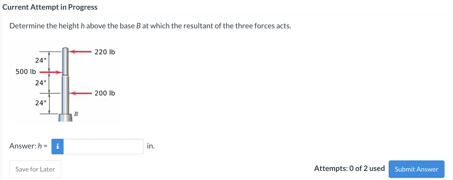 Solved Determine The Height H Above The Base B At Which The | Chegg.com ...