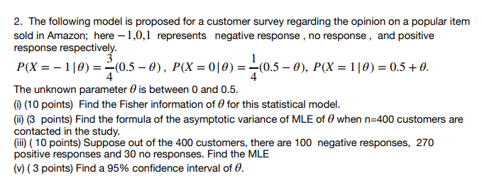 20.5 0 2. The following model is proposed for a | Chegg.com