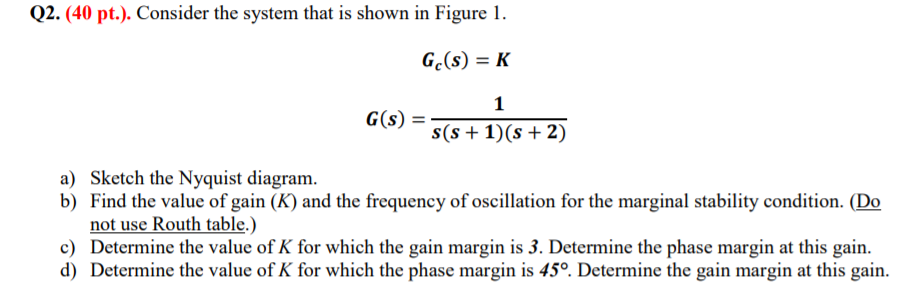 Solved Q2. (40 pt.). Consider the system that is shown in | Chegg.com