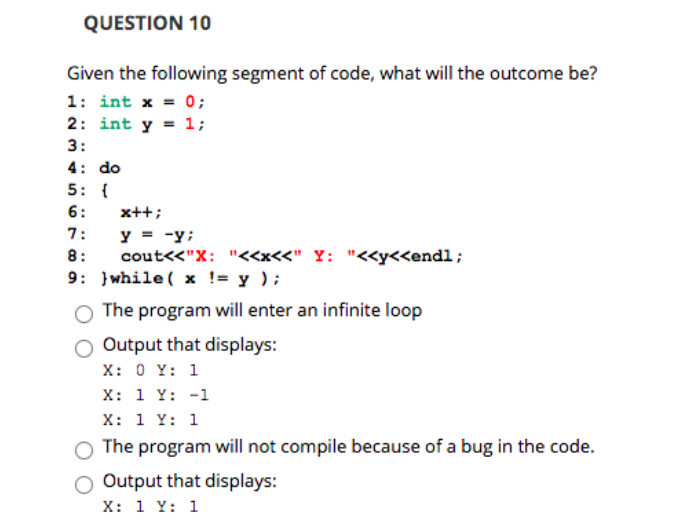 Solved QUESTION 12 Given: bool a=false; int b=0; int c=23; | Chegg.com