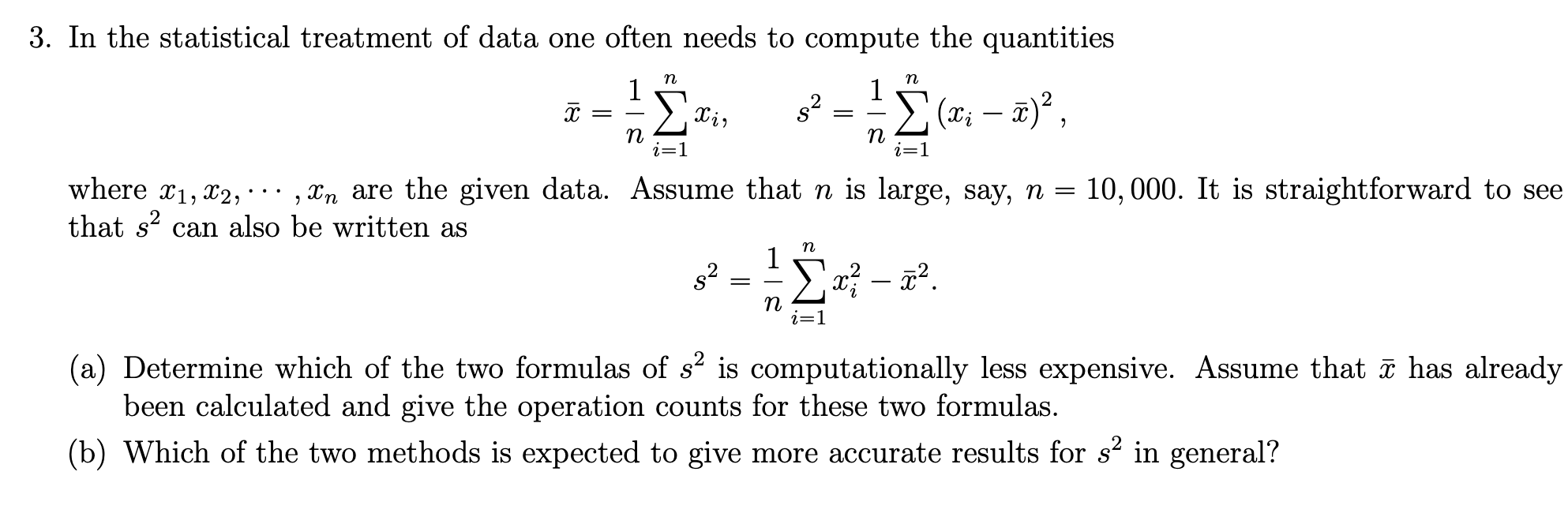 Solved In the statistical treatment of data one often needs | Chegg.com
