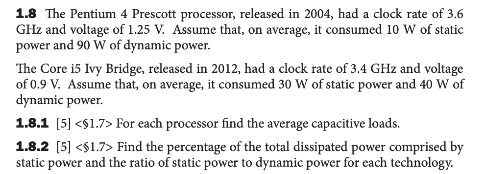 Solved 1.8 The Pentium 4 Prescott processor, released in | Chegg.com