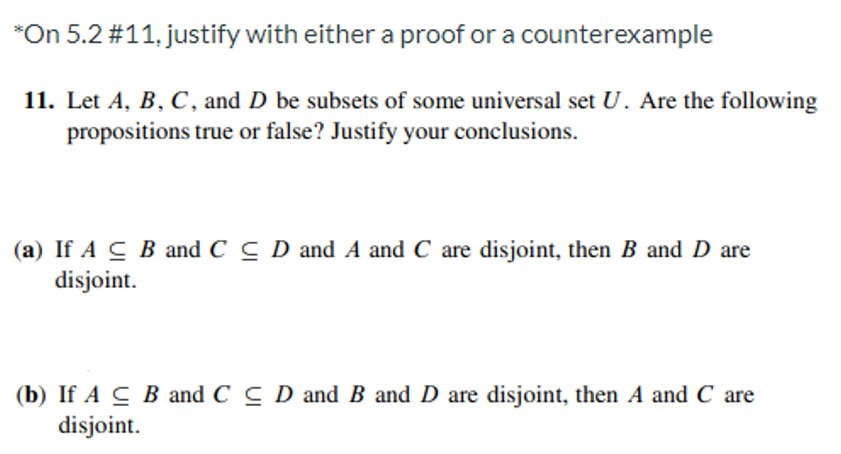 Solved Please Answer 11 With A And B With Counterexamples | Chegg.com