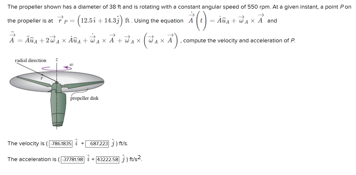 Solved The propeller shown has a diameter of 38ft and is | Chegg.com