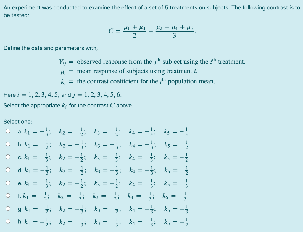 Solved An experiment was conducted to examine the effect of | Chegg.com