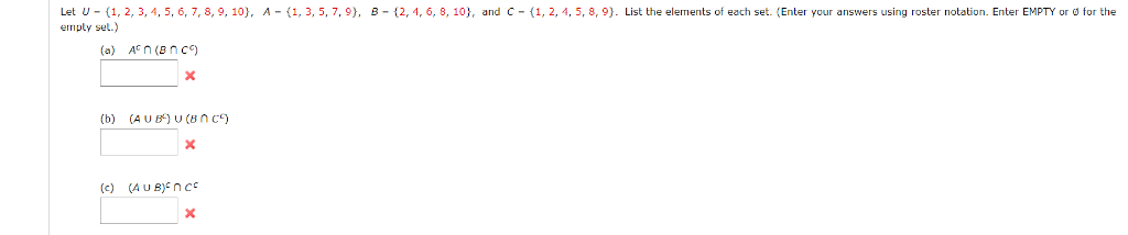 Solved Let U {1 2 3 4 5 6 7 8 9 10} A {1 3