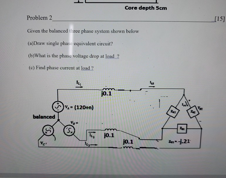 Solved Core depth 5cm Problem 2 [15] Given the balanced | Chegg.com