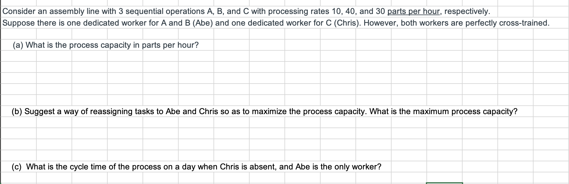 Solved Consider an assembly line with 3 sequential | Chegg.com