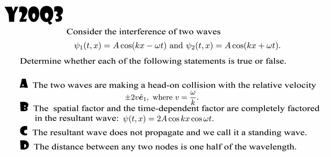 Solved Y2003 Consider the interference of two waves = с == | Chegg.com