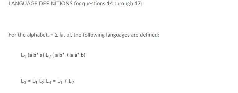 Solved Question 16 (1 point) Using the language | Chegg.com