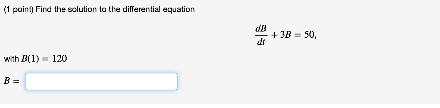 Solved (1 Point) Find The Solution To The Differential | Chegg.com