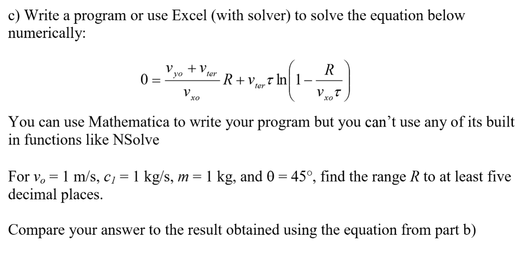 c) Write a program or use Excel (with solver) to | Chegg.com