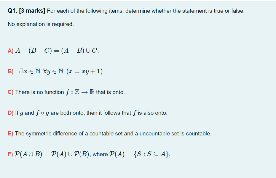 Solved Q1 3 Marks For Each Of The Following Items Det Chegg Com