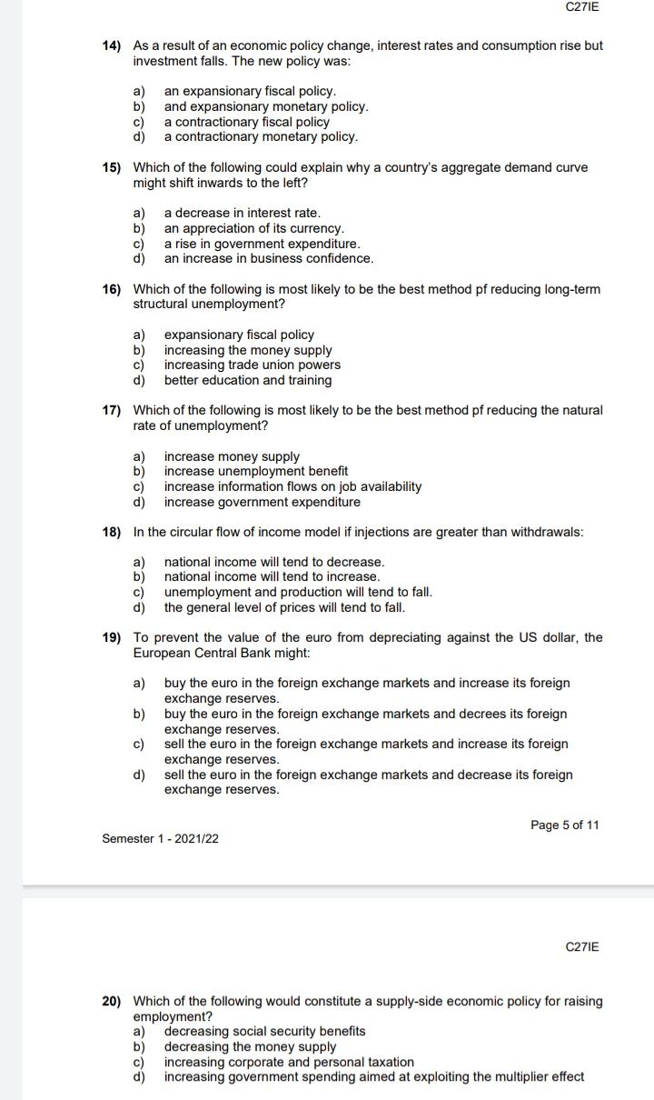 Solved Section A: Multiple Choice Questions. Answer ALL | Chegg.com