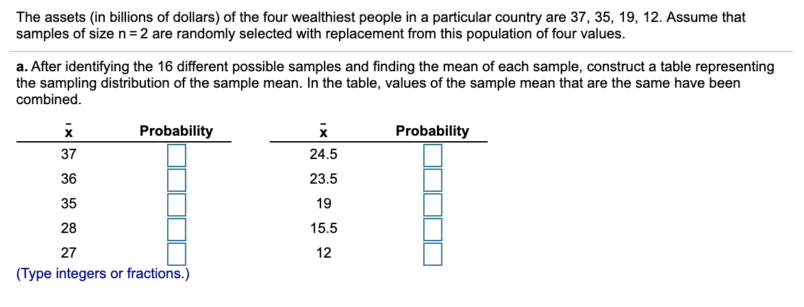 Solved B. Compare The Mean Of The Population To The Mean Of | Chegg.com