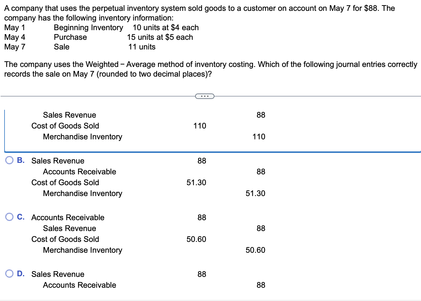 Solved A company that uses the perpetual inventory system