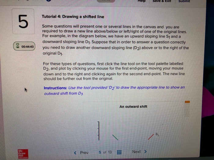 Solved xitSubmit Tutorial 4: Drawing a shifted line Some | Chegg.com