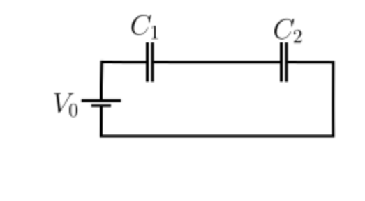 Solved Capacitors C1 and C2 are connected, as shown, with | Chegg.com