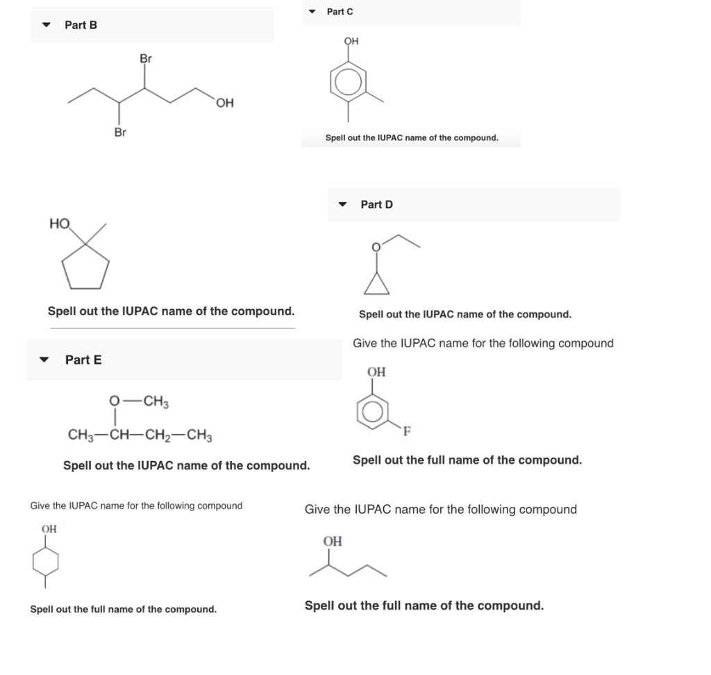 Solved Part Part B OH OH Br Spell out the IUPAC name of the