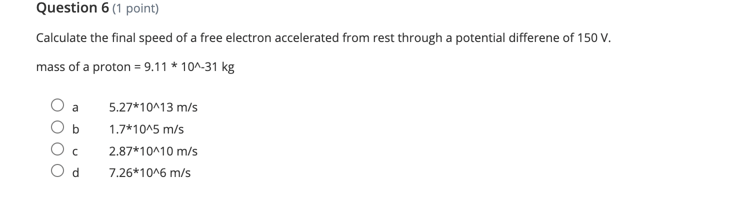 Solved Calculate The Final Speed Of A Free Electron Acc