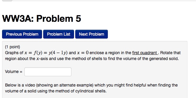 Solved WW3A: Problem 5 Previous Problem Problem List Next | Chegg.com