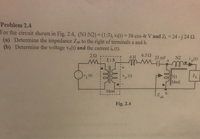 Solved Problem 2.4 For the circuit shown in Fig. 2.4, | Chegg.com