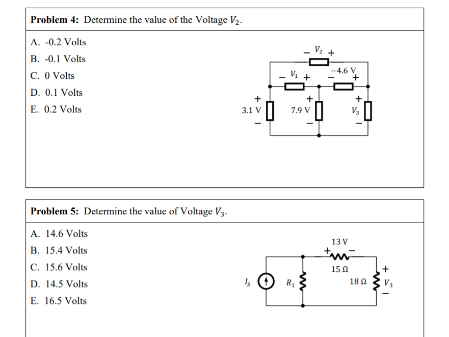 Solved Problem 4: Determine The Value Of The Voltage V2. _V2 | Chegg.com