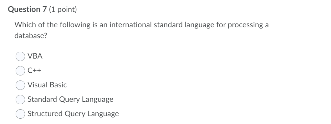 Solved Question 7 (1 point) Which of the following is an | Chegg.com