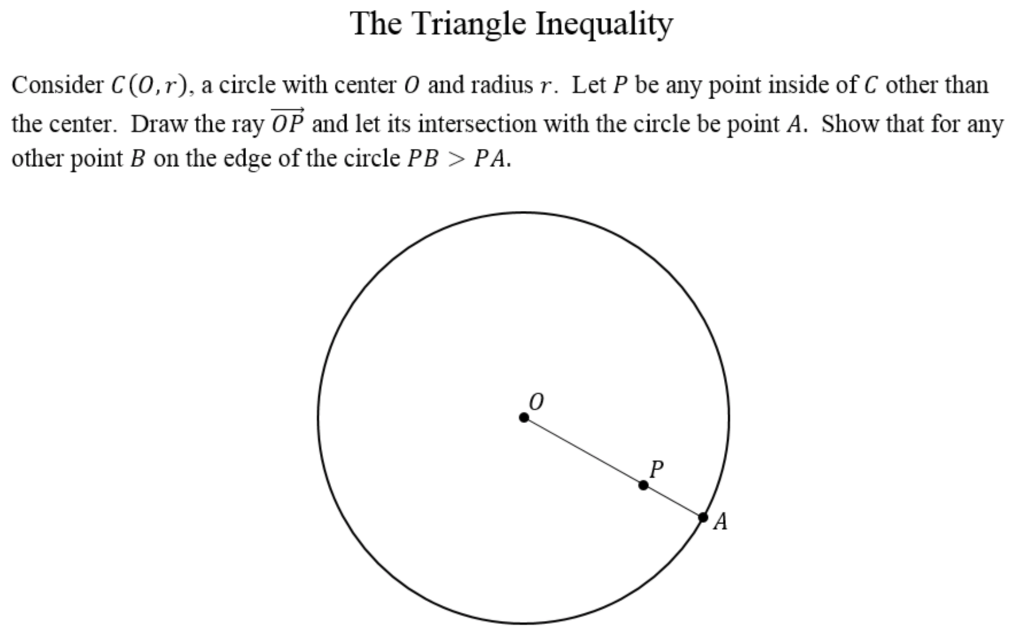 Solved The Triangle Inequality Consider C(0,r), a circle | Chegg.com