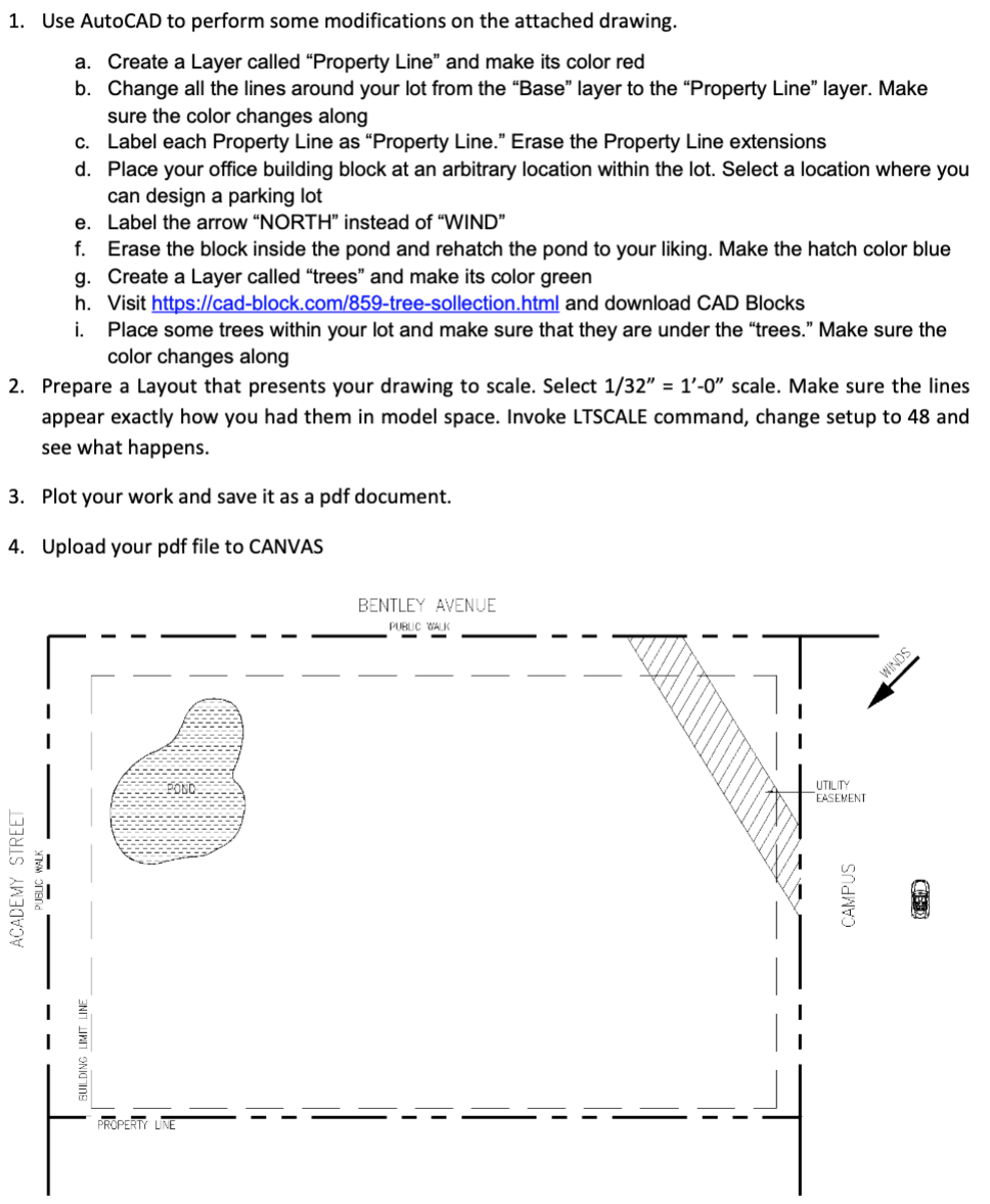 Solved 1. Use AutoCAD to perform some modifications on the | Chegg.com