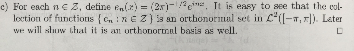 Solved C For Each Ne Z Define En X 2 1 2 Einx It Chegg Com