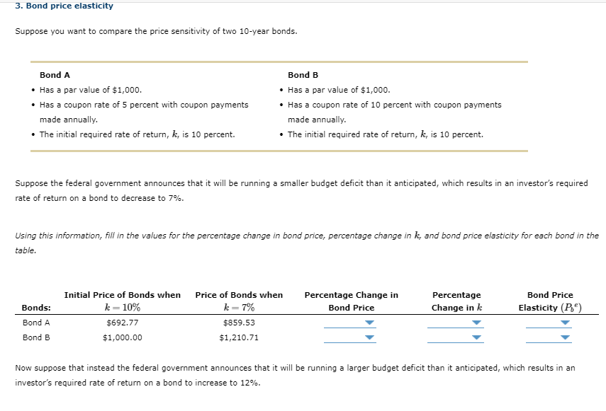 Solved 3. Bond Price Elasticity Suppose You Want To Compare | Chegg.com