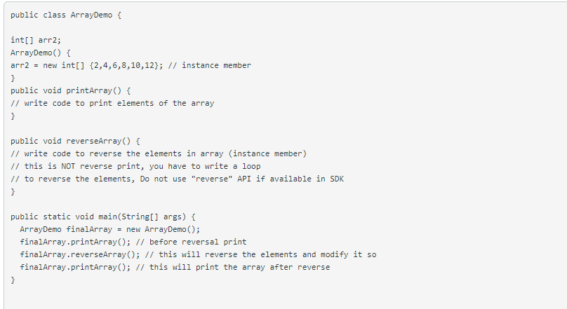 Solved For the class given below code the methods I have | Chegg.com